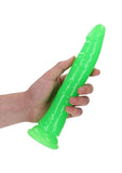 RealRock Slim Glow in the Dark Dildo with Suction Cup 9in - Green
