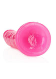 RealRock Slim Glow in the Dark Dildo with Suction Cup 9in - Pink
