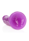 RealRock Slim Glow in the Dark Dildo with Suction Cup 9in - Purple