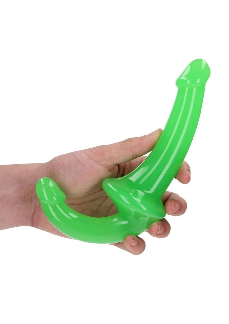 RealRock Strapless Strap-On Glow in the Dark Dildo 6in - Green