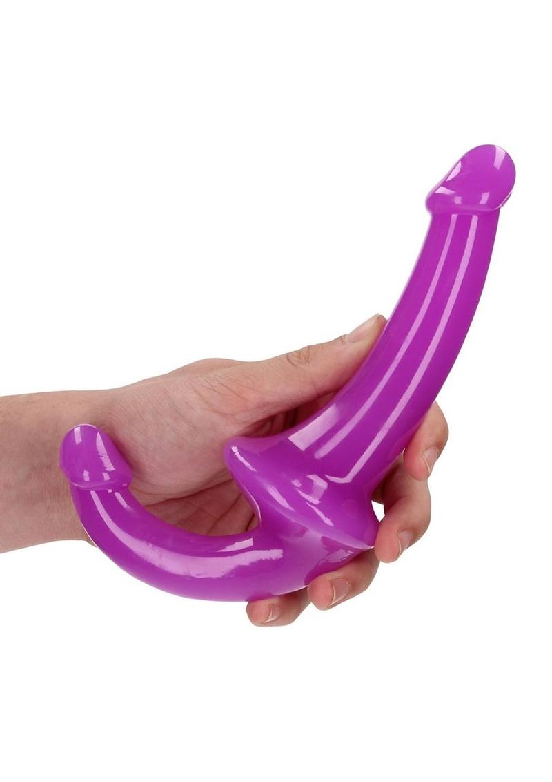 RealRock Strapless Strap-On Glow in the Dark Dildo 6in - Purple