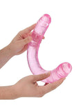RealRock Crystal Clear Double Dong 18in - Pink