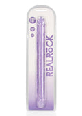 RealRock Crystal Clear Double Dong 18in - Purple