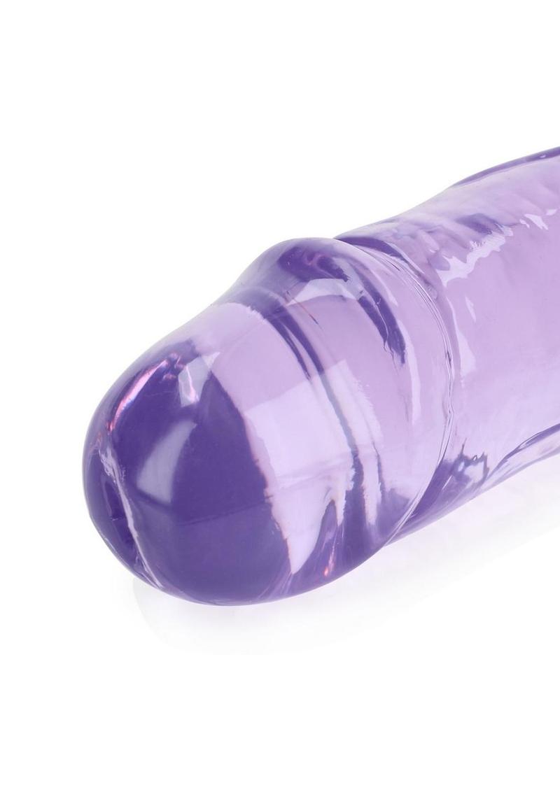 RealRock Crystal Clear Double Dong 18in - Purple