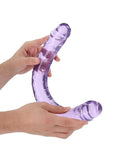 RealRock Crystal Clear Double Dong 18in - Purple