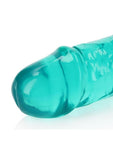 RealRock Crystal Clear Double Dong 18in - Turquoise