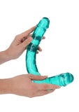 RealRock Crystal Clear Double Dong 18in - Turquoise