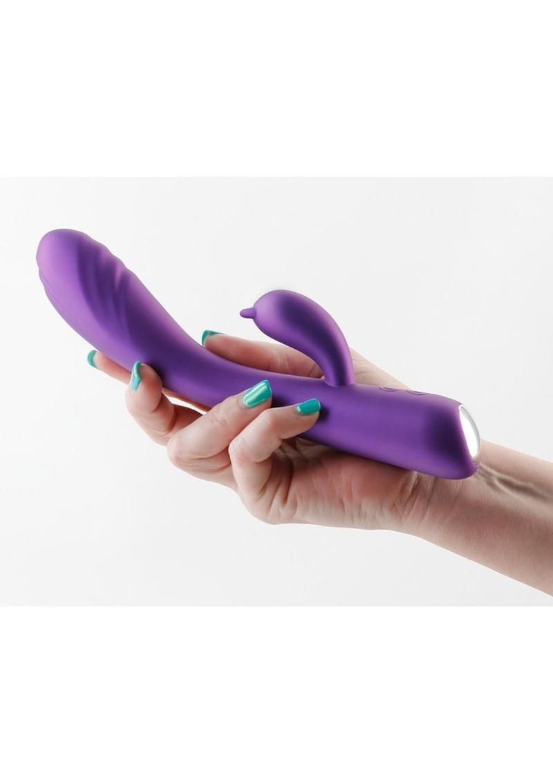 Royals Dutchess Rechargeable Silicone Rabbit Vibrator - Purple