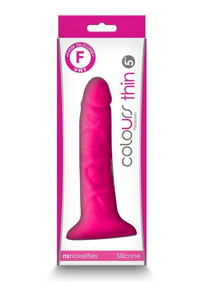 Colours Pleasures Silicone Thin Dildo 5in - Pink