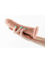 Colours Dual Density Girth Silicone Dildo 7in - Vanilla