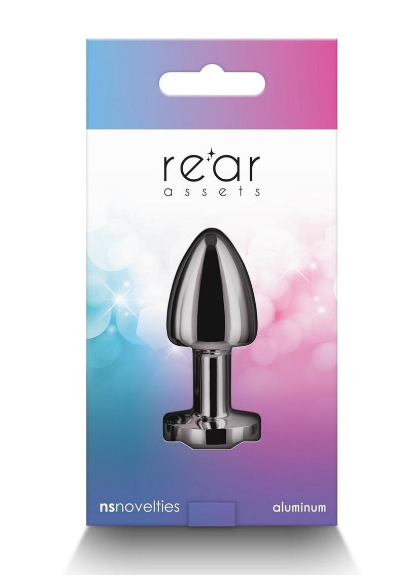 Rear Assets Aluminum Anal Plug - Petite - Gunmetal/Rainbow