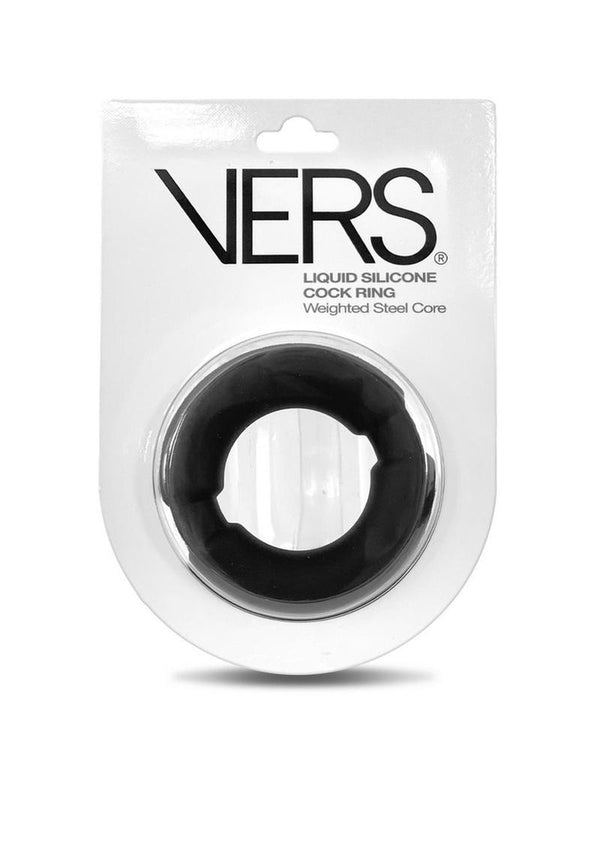 Vers Liquid Silicone Ball Stretcher Weighted Steel Core - Black