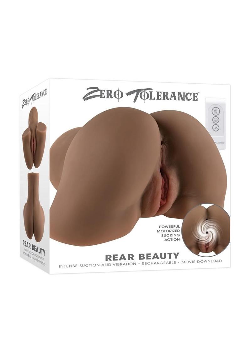 Zero Tolerance Rear Beauty Rechargeable Dual Vibrating Realistic Ass & Vagina - Chocolate