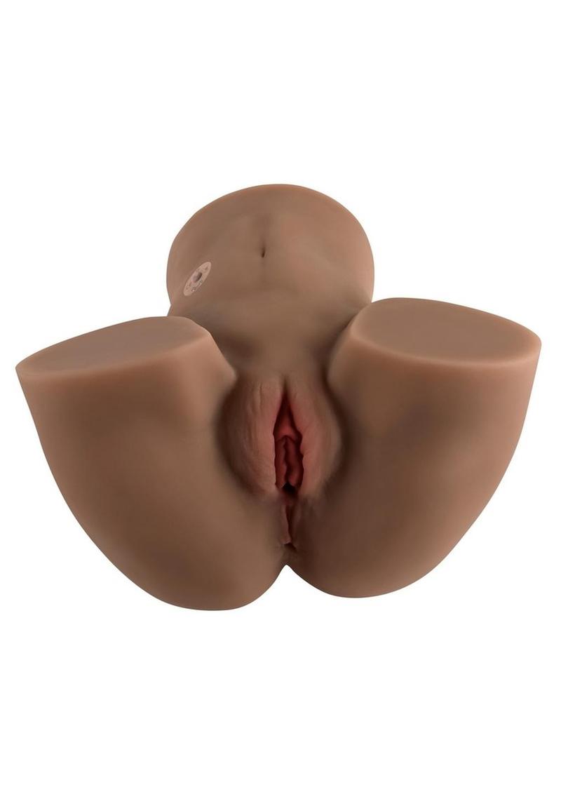 Zero Tolerance Rear Beauty Rechargeable Dual Vibrating Realistic Ass & Vagina - Chocolate