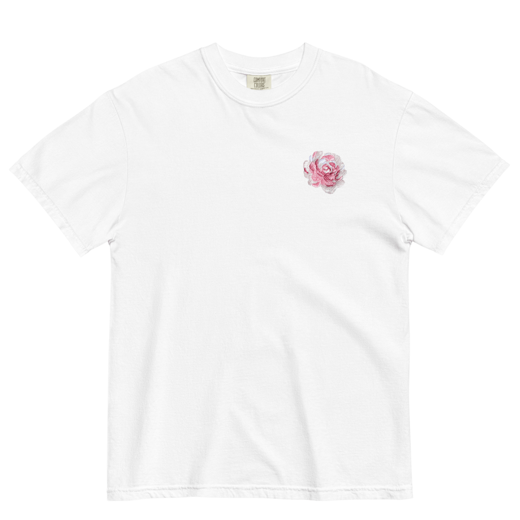 Rose Flower Embroidered Shirt