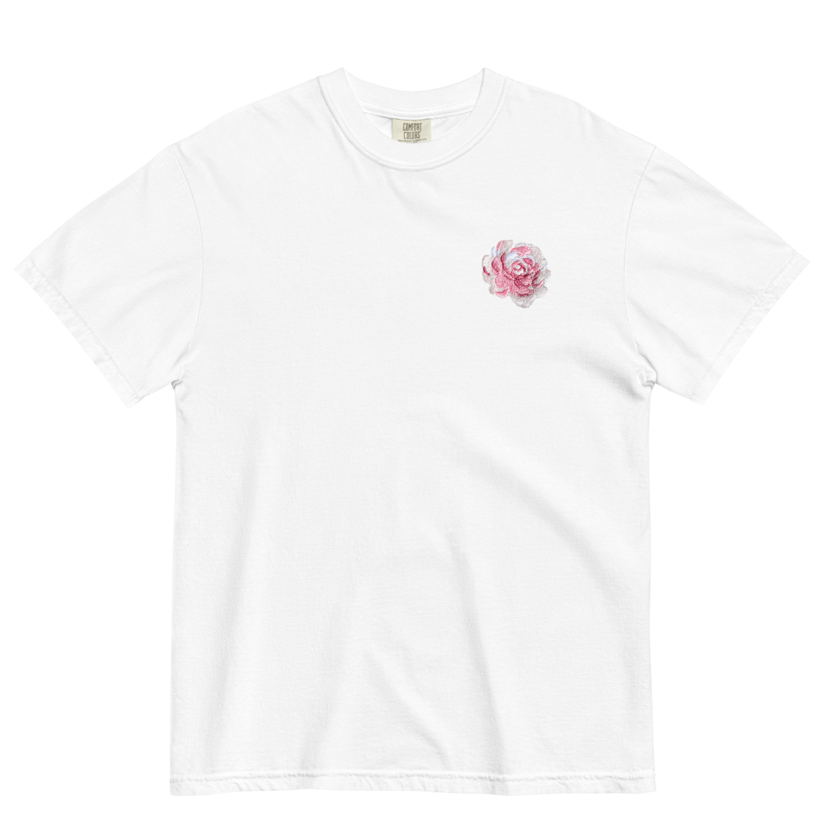 Rose Flower Embroidered Shirt