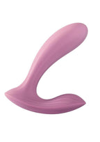 Svakom Erica Rechargeable Silicone App Compatible Dual Vibrator with Clitoral Stimulator and Remote Control - Romantic Rose Pink