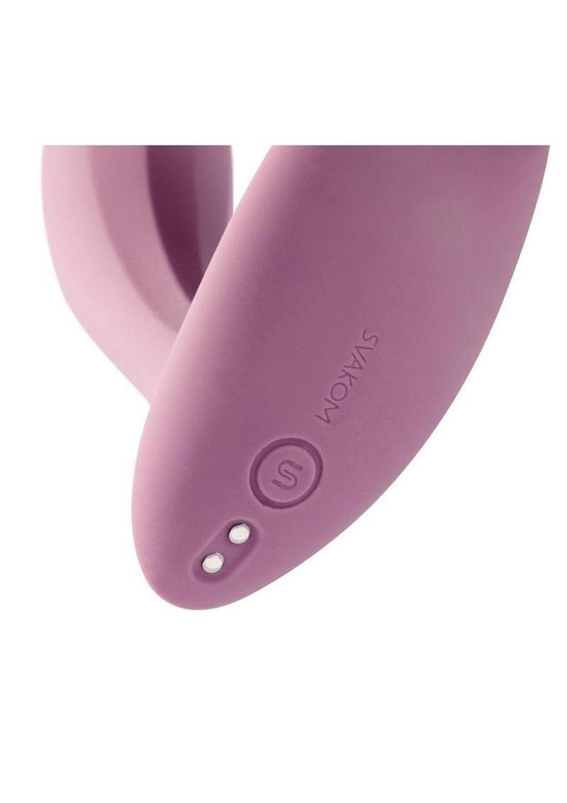 Svakom Erica Rechargeable Silicone App Compatible Dual Vibrator with Clitoral Stimulator and Remote Control - Romantic Rose Pink