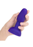 B-Vibe Rimming Petite Rechargeable Silicone Anal Plug with Remote Control - Purple