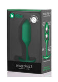 B-Vibe Snug Plug 2 Silicone Weighted Anal Plug - Green