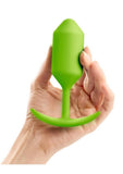 B-Vibe Snug Plug 3 Silicone Weighted Anal Plug - Lime Green