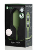 B-Vibe Snug Plug 4 Silicone Weighted Anal Plug - Army Green