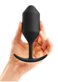 B-Vibe Snug Plug 4 Silicone Weighted Anal Plug - Black