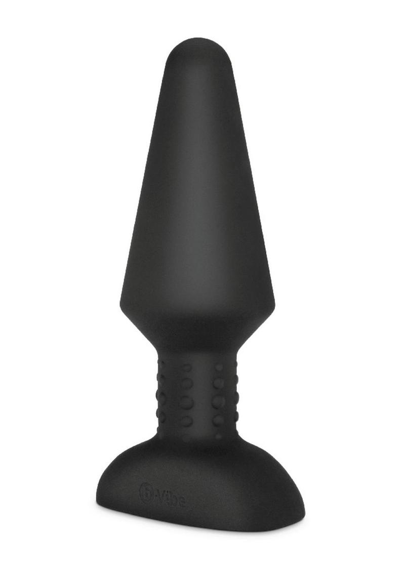 B-Vibe Rimming XL Rechargeable Silicone Anal Plug with Remote Control - XLarge - Black