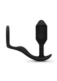 B-Vibe Snug & Tug Silicone Cock Ring with Anal Plug - Black