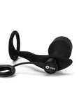 B-Vibe Vibrating Snug & Tug Rechargeable Silicone Cock Ring with Anal Plug - XLarge - Black