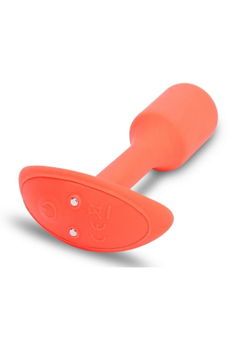 B-Vibe Vibrating Snug Plug Rechargeable Silicone Anal Plug - Small - Orange