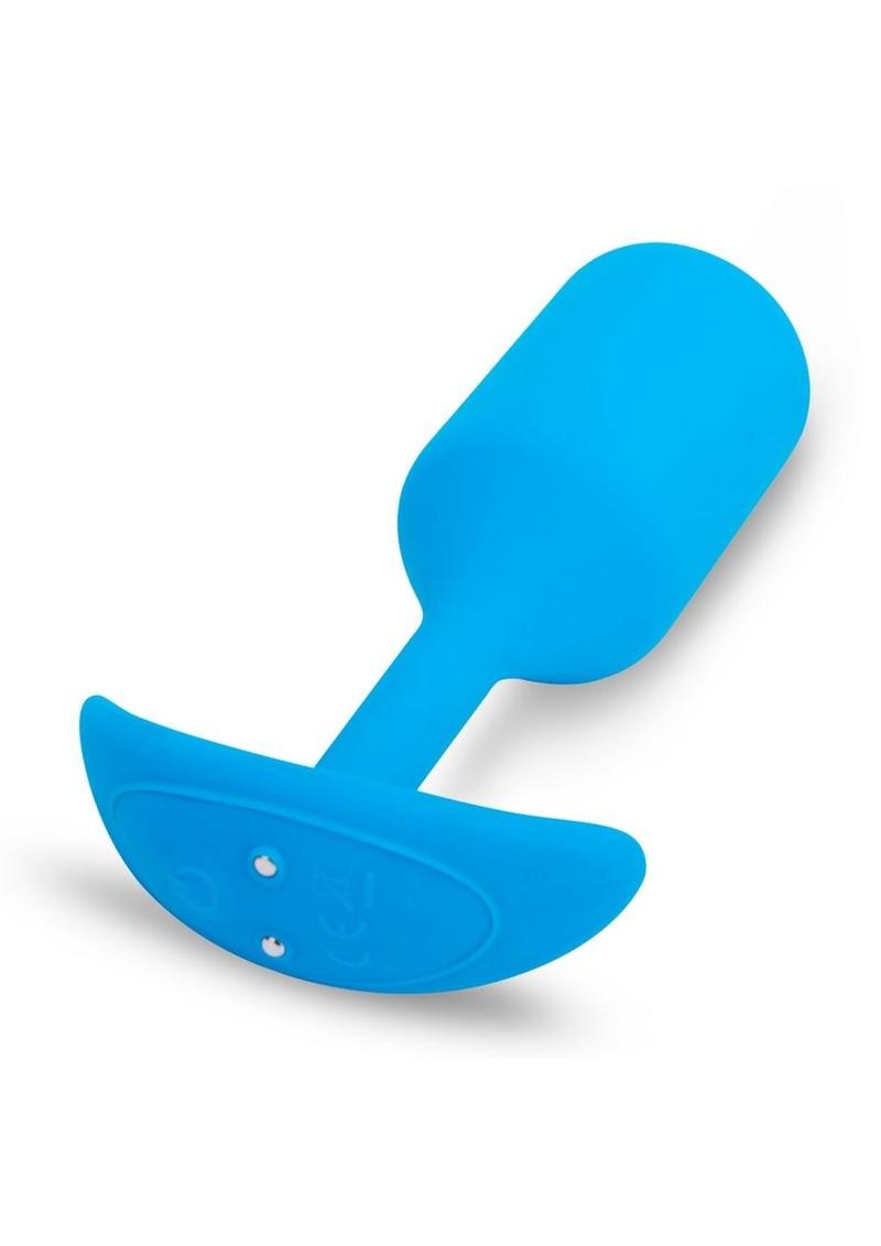 B-Vibe Vibrating Snug Plug Rechargeable Silicone Anal Plug - Large - Blue