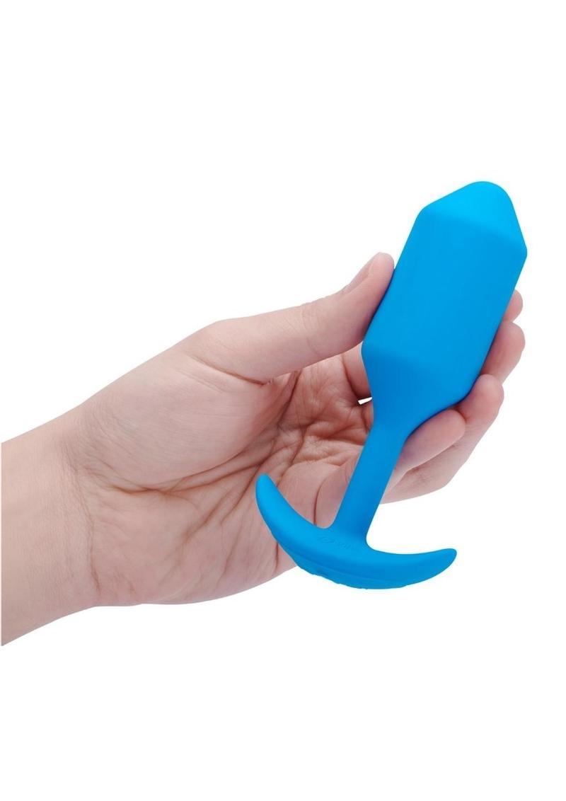 B-Vibe Vibrating Snug Plug Rechargeable Silicone Anal Plug - Large - Blue