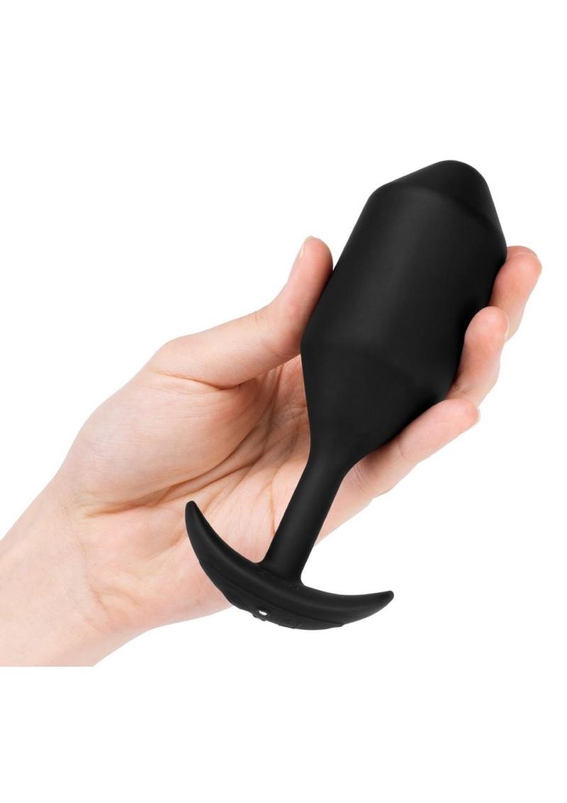 B-Vibe Vibrating Snug Plug Rechargeable Silicone Anal Plug - XXLarge - Black