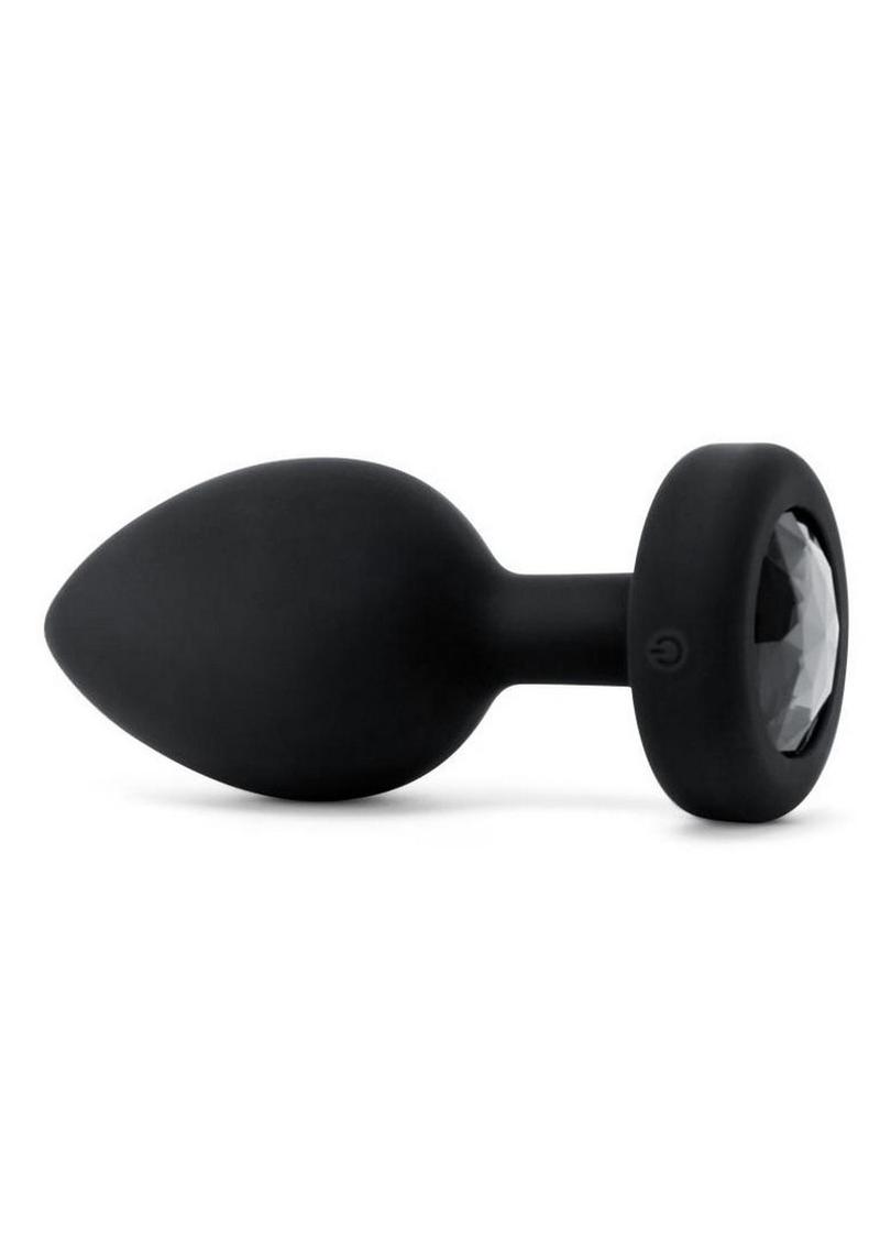 B-Vibe Vibrating Jewel Plug Rechargeable Silicone Anal Plug with Remote Control - XXLarge - Black