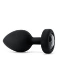 B-Vibe Vibrating Jewel Plug Rechargeable Silicone Anal Plug with Remote Control - XXLarge - Black