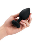 B-Vibe Vibrating Jewel Plug Rechargeable Silicone Anal Plug with Remote Control - XXLarge - Black
