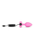 B-Vibe Vibrating Heart Shape Jewel Rechargeable Silicone Anal Plug with Remote Control - Small/Medium - Pink