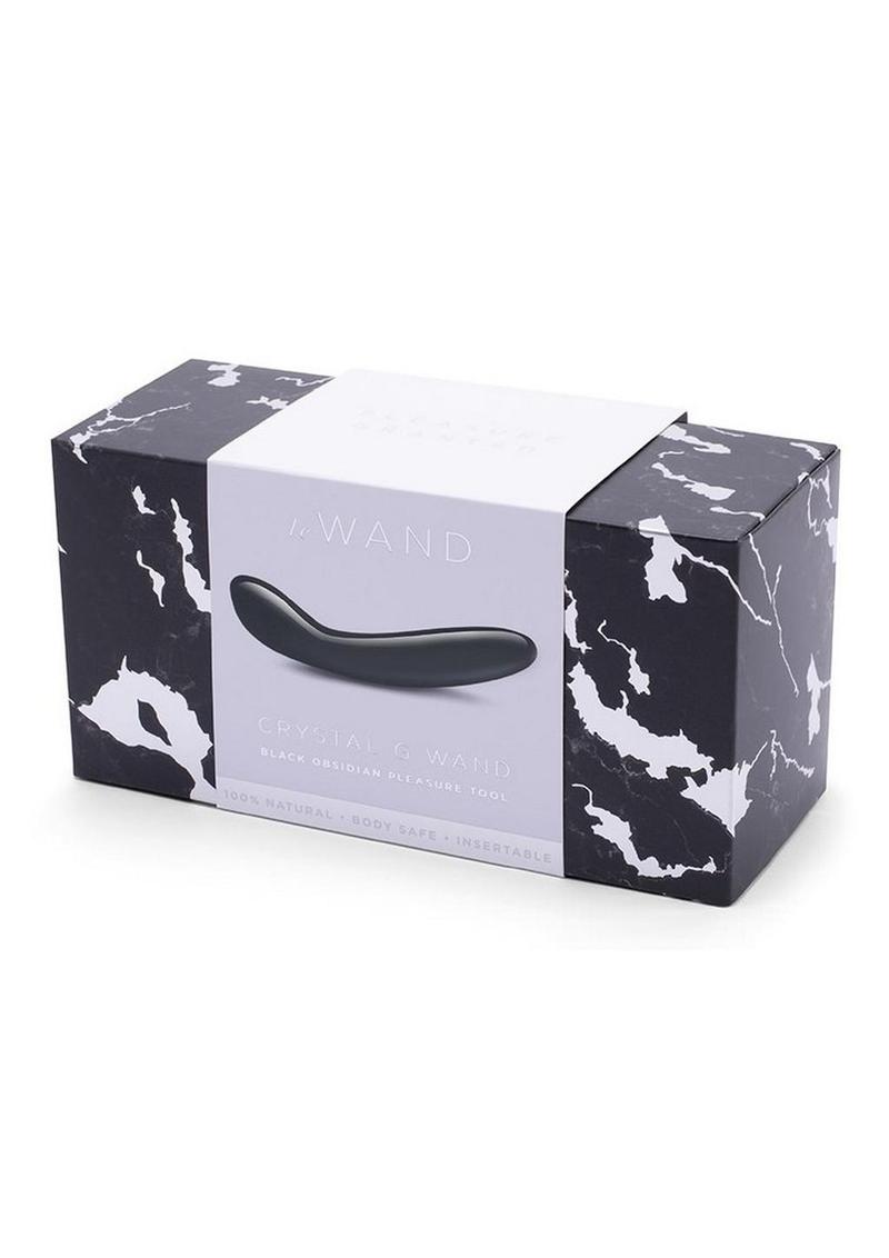 Le Wand Crystal G-Wand Dildo with Silicone Ring - Black Obsidian