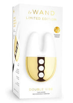 Le Wand Double Vibe Rechargeable Silicone Vibrator - White/Gold