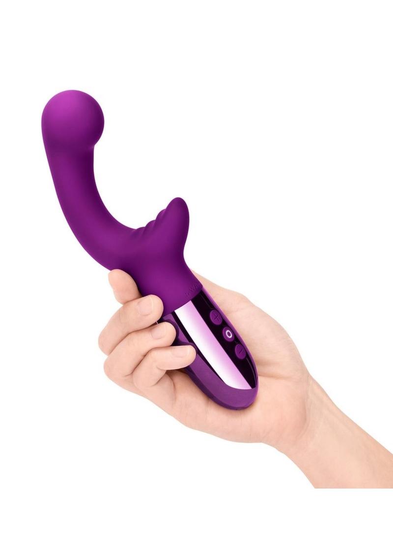 Le Wand XO Rechargeable Silicone Dual Stimulating Vibrator - Cherry