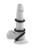 Selopas 3 Ring Circus Silicone Cock Ring - Black