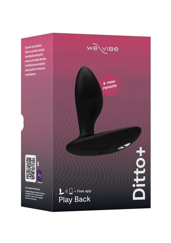 We-Vibe Ditto+ Vibrating Butt Plug - Satin Black