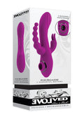 Fourgasm Rechargeable Silicone Triple Stimulation Rabbit Vibrator - Purple
