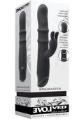 Ringmaster Rechargeable Silicone Rabbit Vibrator - Black
