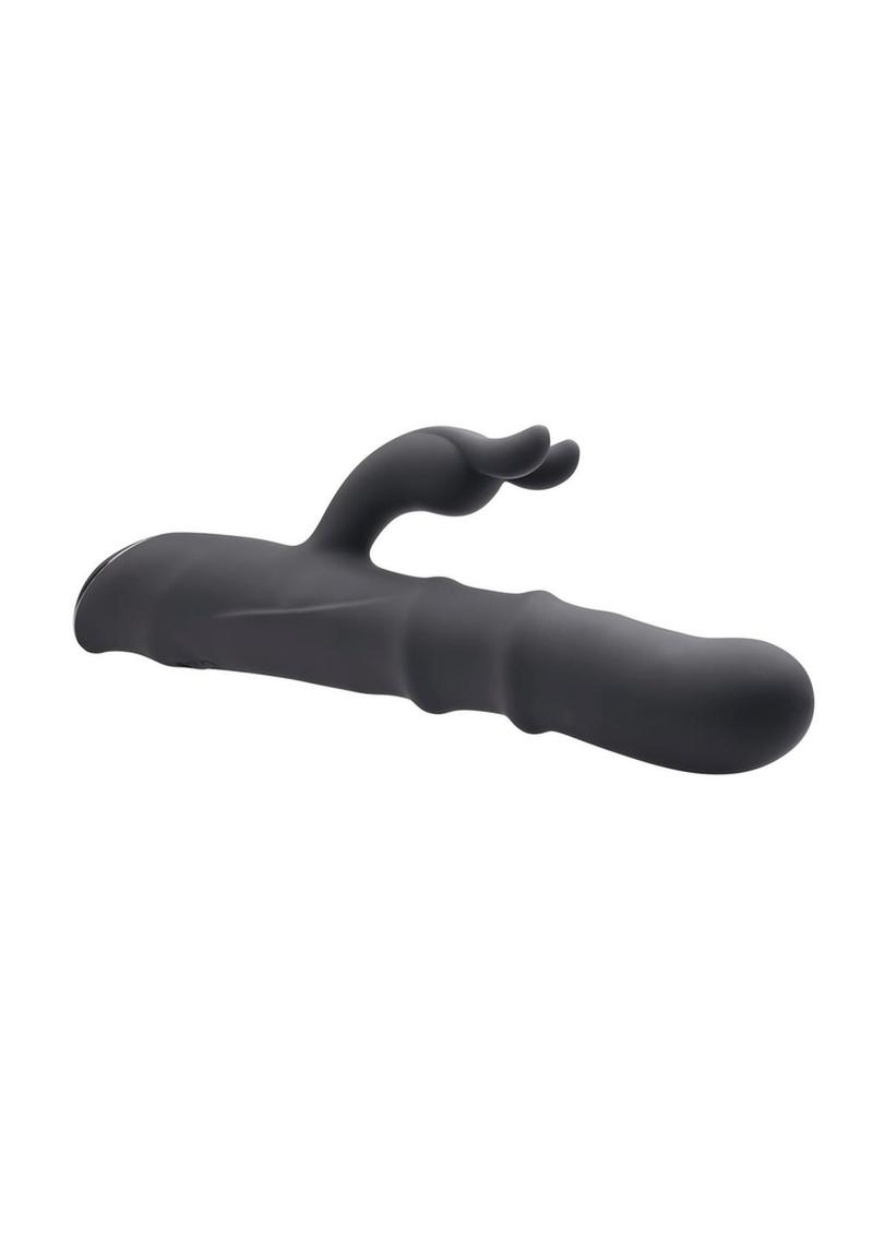 Ringmaster Rechargeable Silicone Rabbit Vibrator - Black