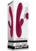 Jammin' G Rechargeable Silicone Rabbit Vibrator - Red