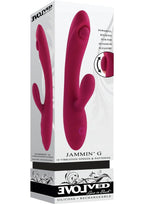 Jammin' G Rechargeable Silicone Rabbit Vibrator - Red