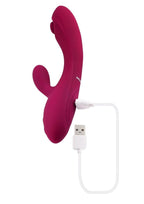 Jammin' G Rechargeable Silicone Rabbit Vibrator - Red
