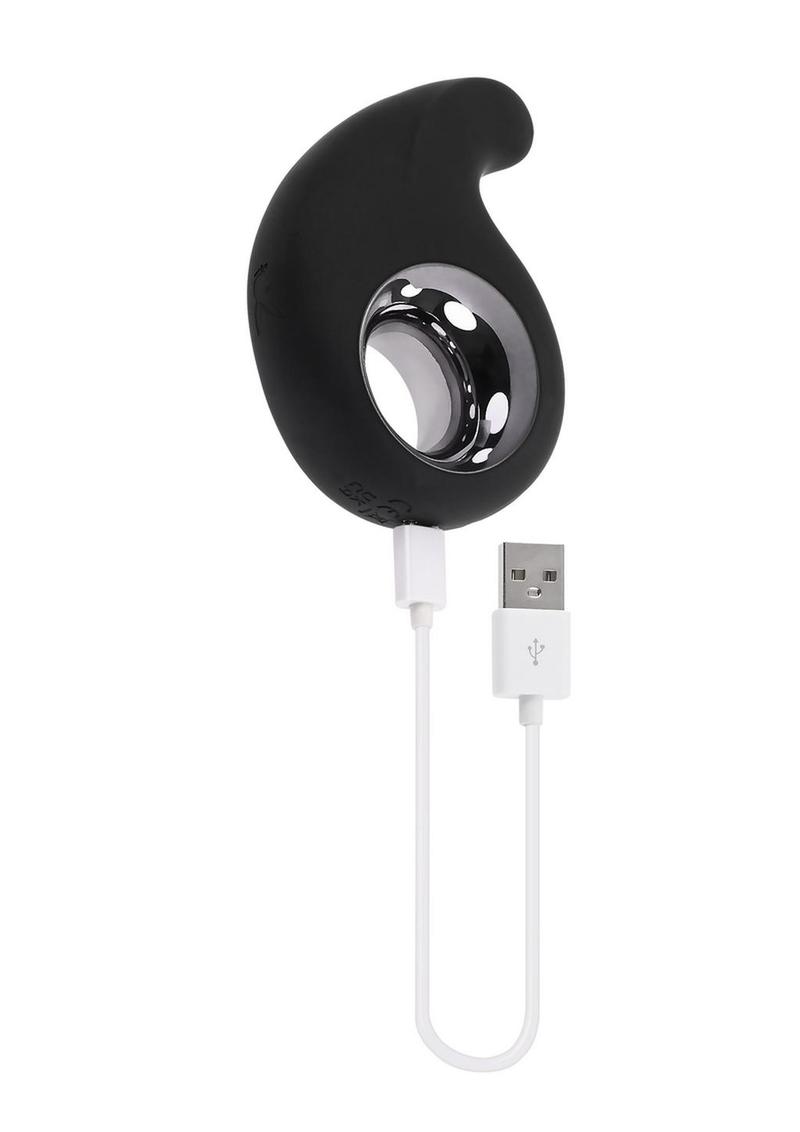 Playboy Ring my Bell Rechargeable Silicone Vibrator - Black